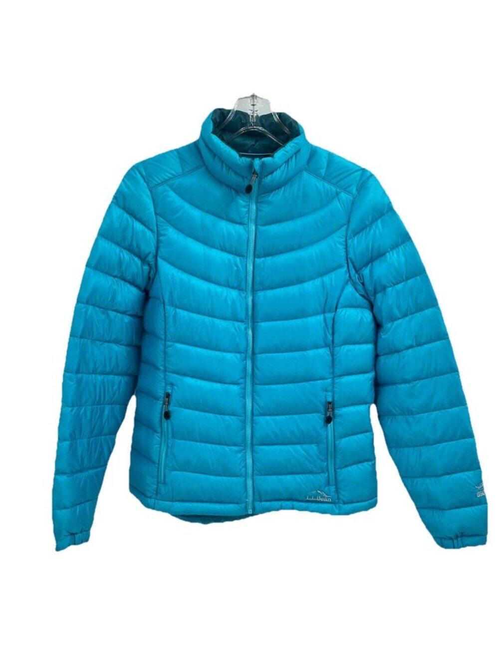 LL Bean Blue Goose Down Puffer Jacket Packable Sz XS Blue Quilted Full Zip